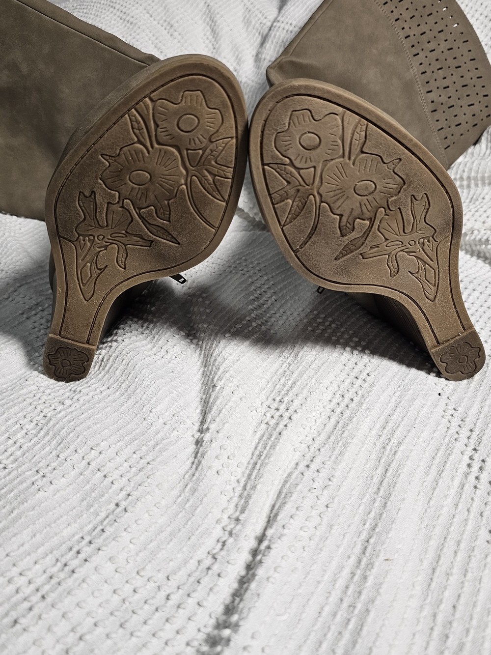 Jasmine Taupe Knee-High Wedge Boots - Picture 13 of 15